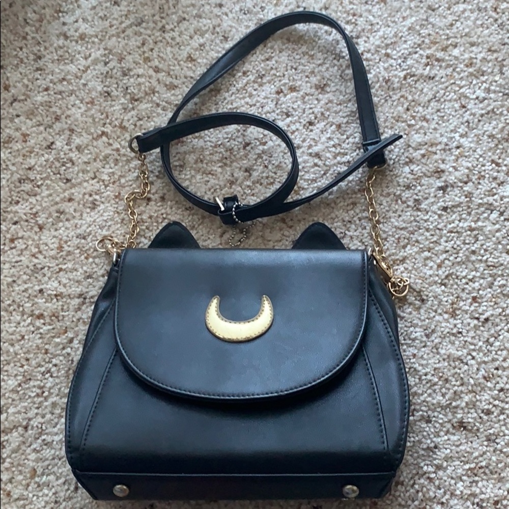 Black Sailor Moon Cat shoulder purse